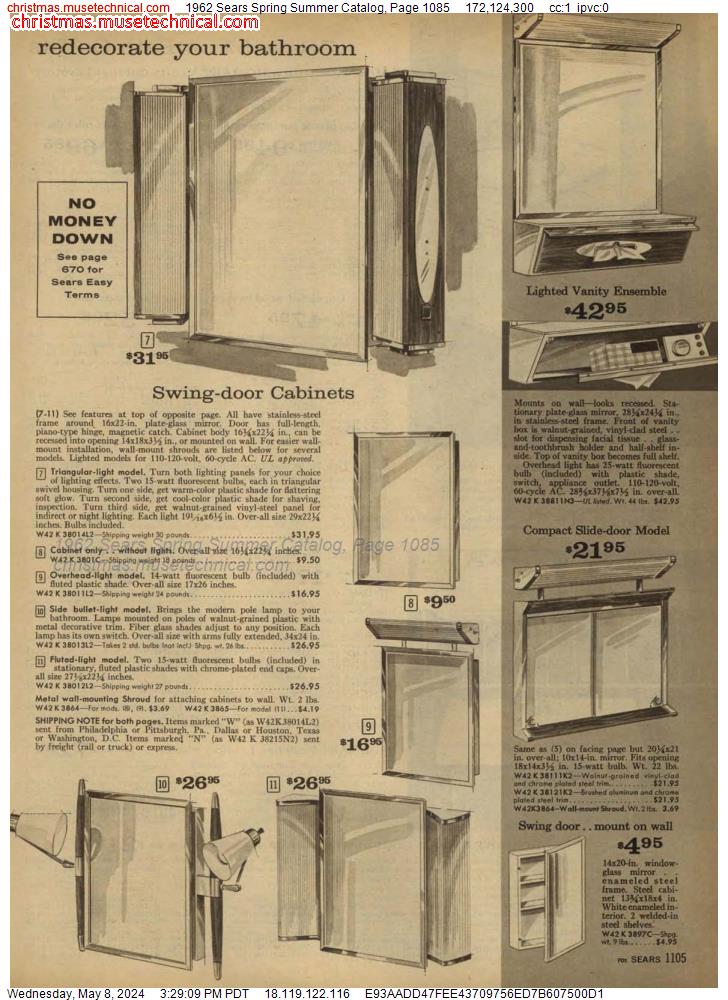 1962 Sears Spring Summer Catalog, Page 1085