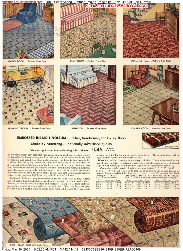 1949 Sears Spring Summer Catalog, Page 612