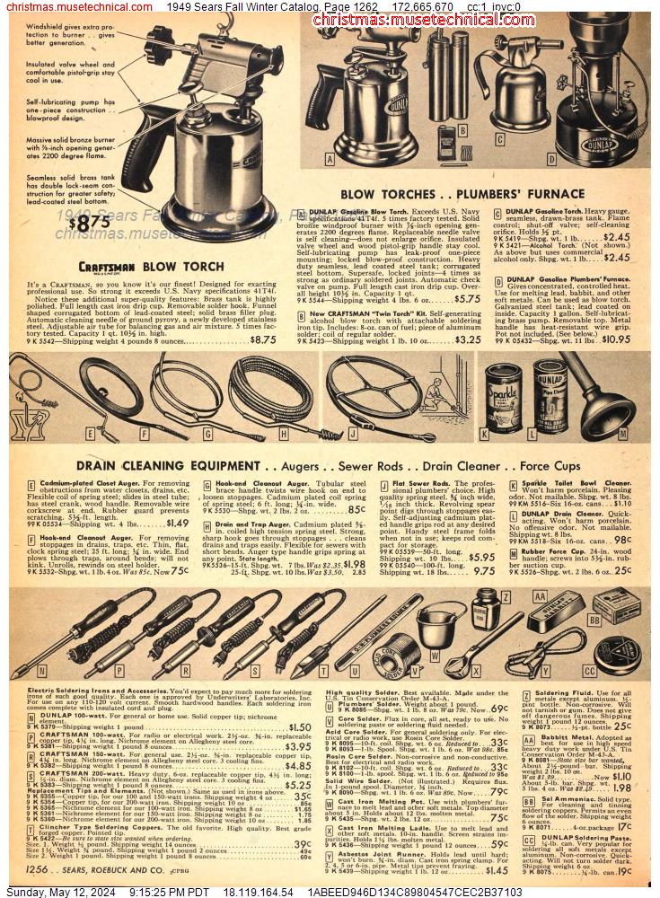 1949 Sears Fall Winter Catalog, Page 1262