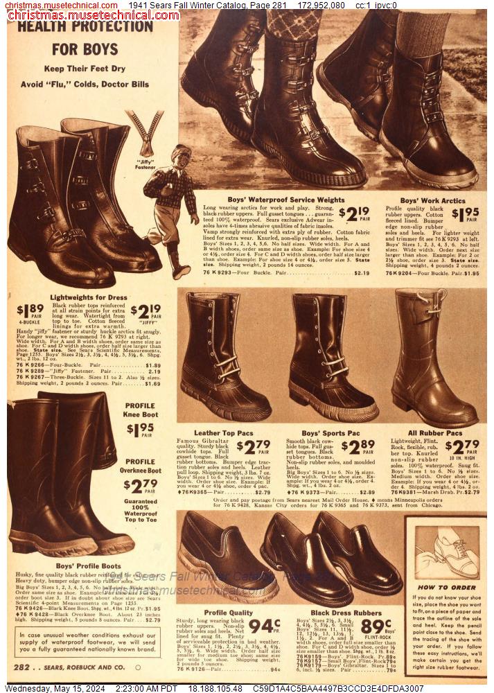 1941 Sears Fall Winter Catalog, Page 281