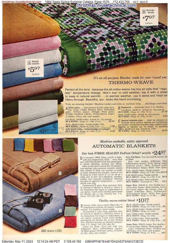 1964 Sears Spring Summer Catalog, Page 1576