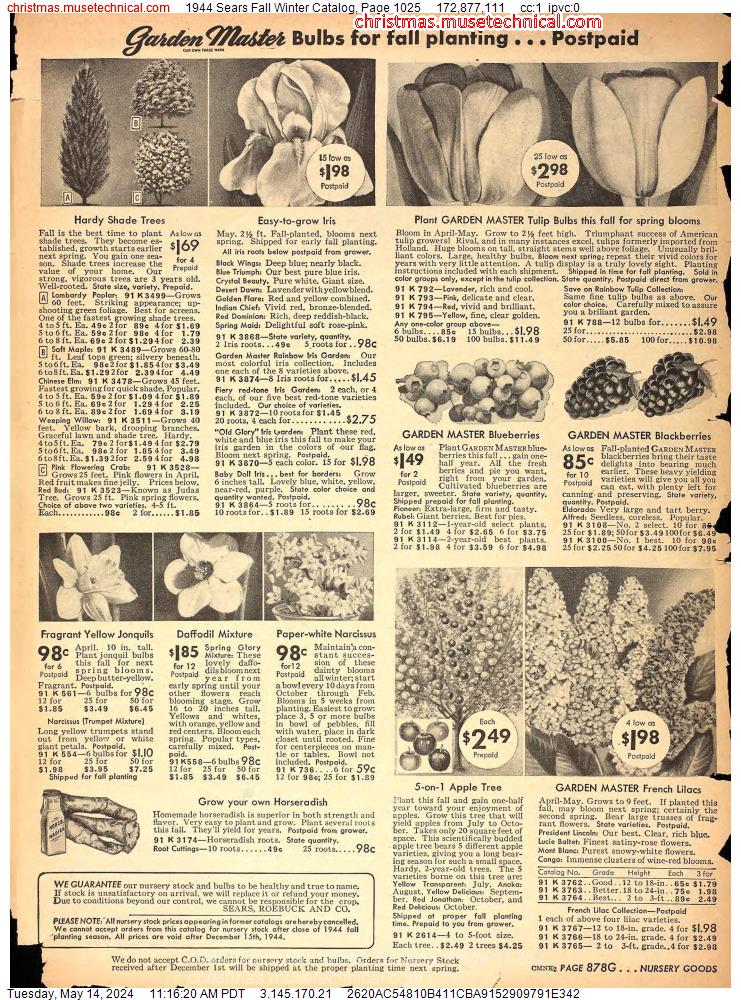 1944 Sears Fall Winter Catalog, Page 1025