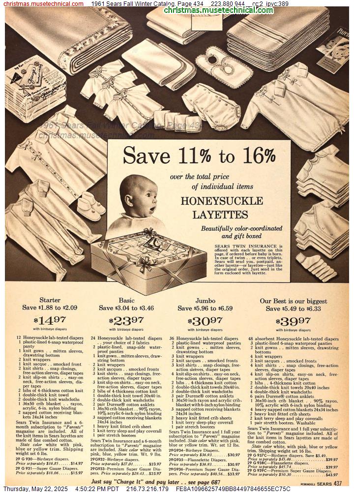 1961 Sears Fall Winter Catalog, Page 434
