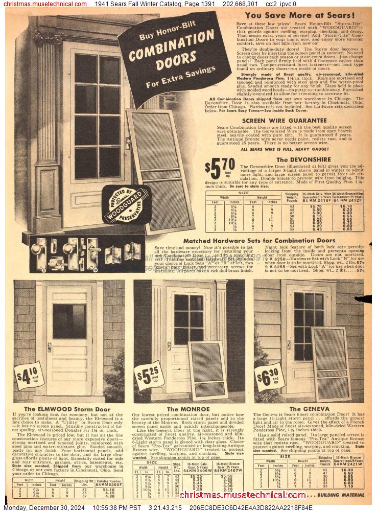 1941 Sears Fall Winter Catalog, Page 1391