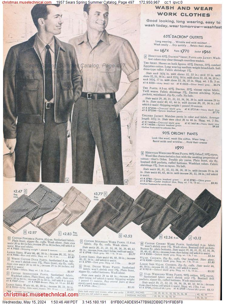 1957 Sears Spring Summer Catalog, Page 497