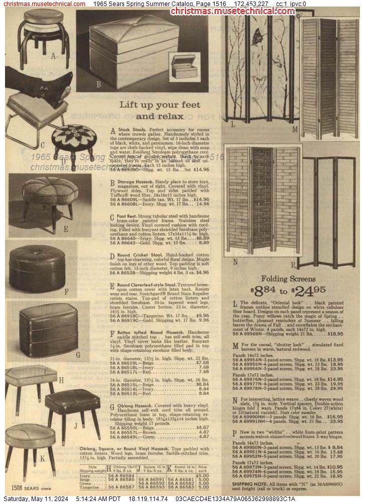 1965 Sears Spring Summer Catalog, Page 1516