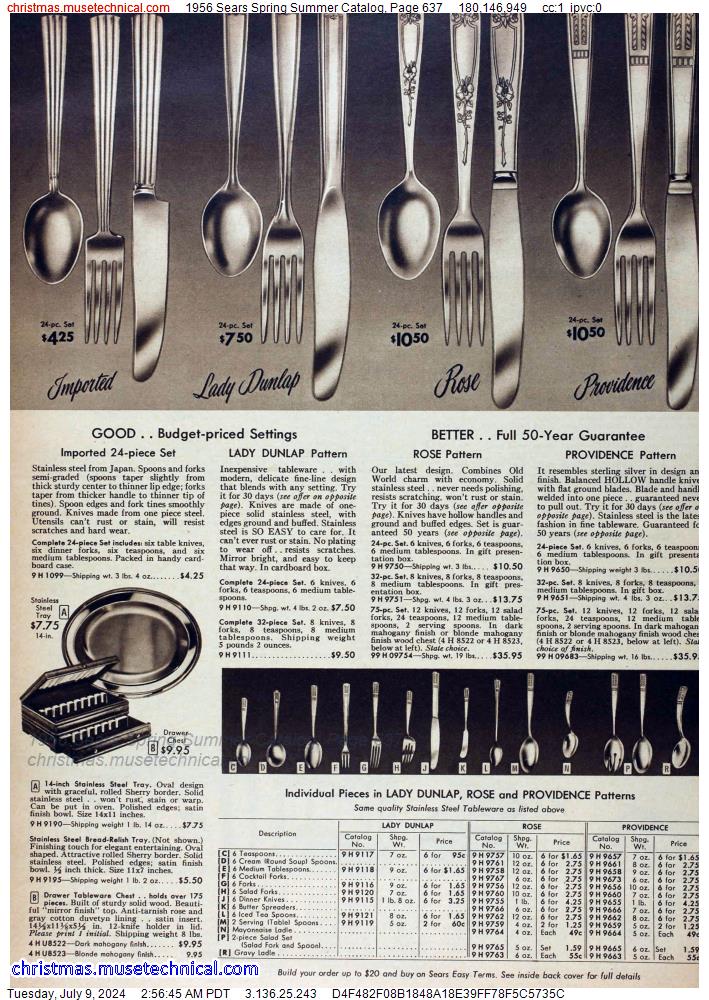 1956 Sears Spring Summer Catalog, Page 637
