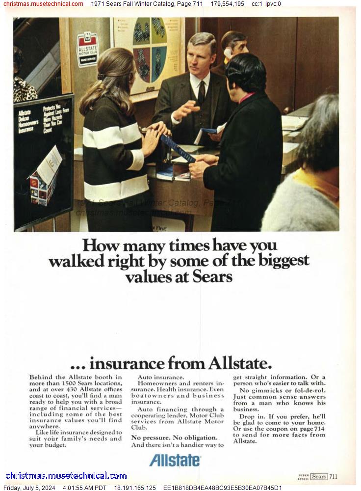 1971 Sears Fall Winter Catalog, Page 711