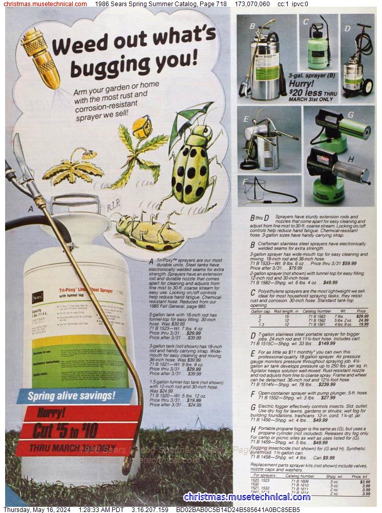 1986 Sears Spring Summer Catalog, Page 718