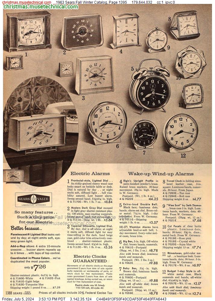1963 Sears Fall Winter Catalog, Page 1395