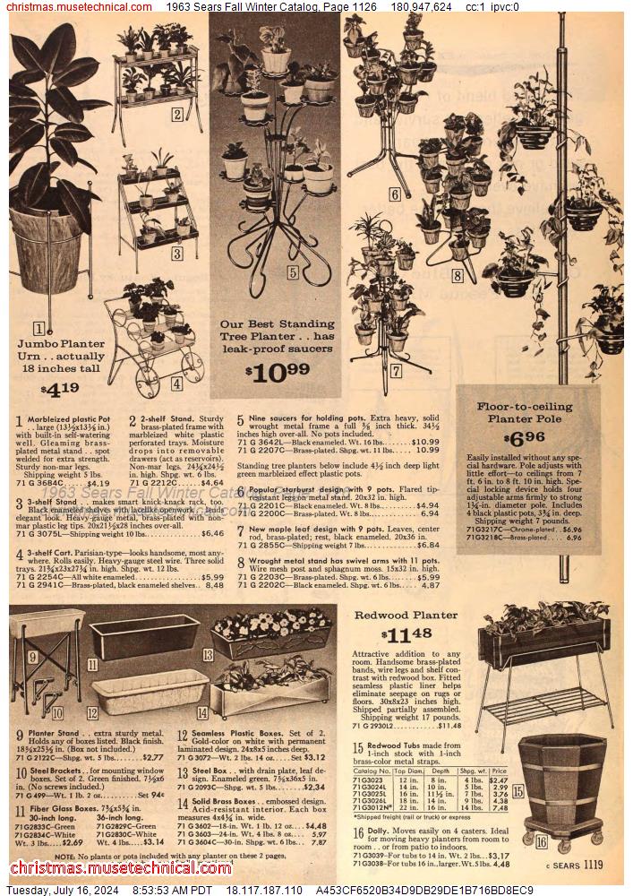 1963 Sears Fall Winter Catalog, Page 1126