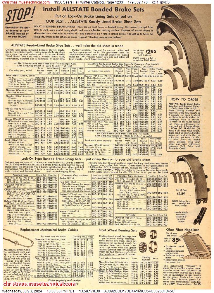 1956 Sears Fall Winter Catalog, Page 1233