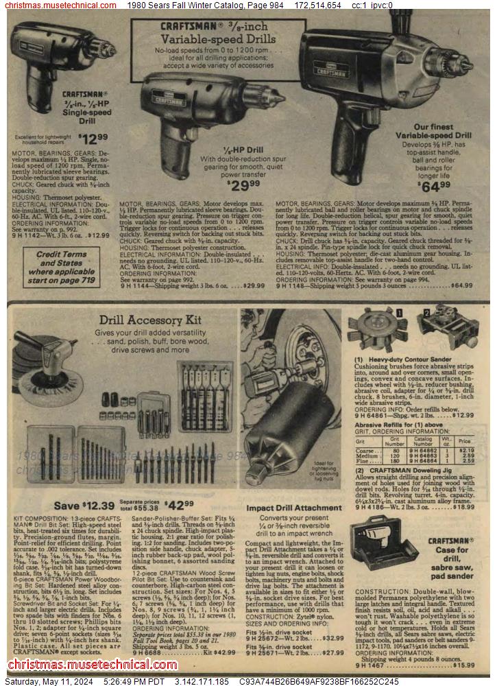 1980 Sears Fall Winter Catalog, Page 984
