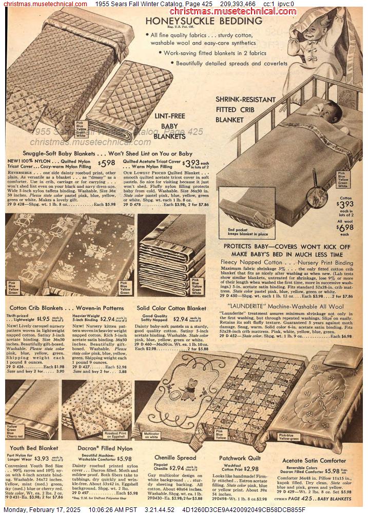 1955 Sears Fall Winter Catalog, Page 425