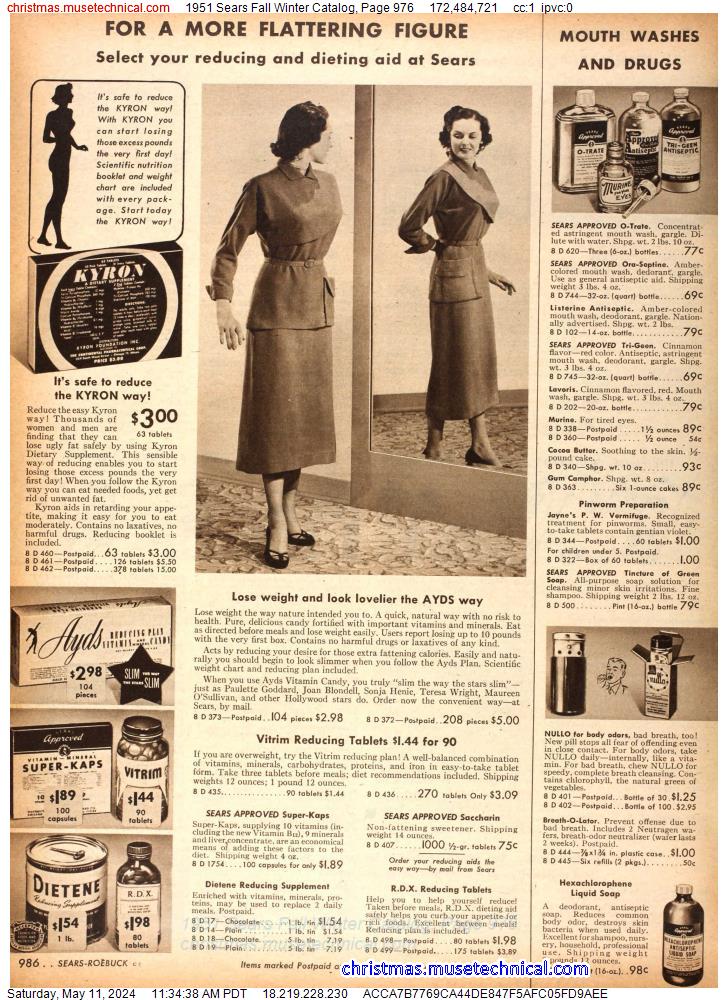 1951 Sears Fall Winter Catalog, Page 976