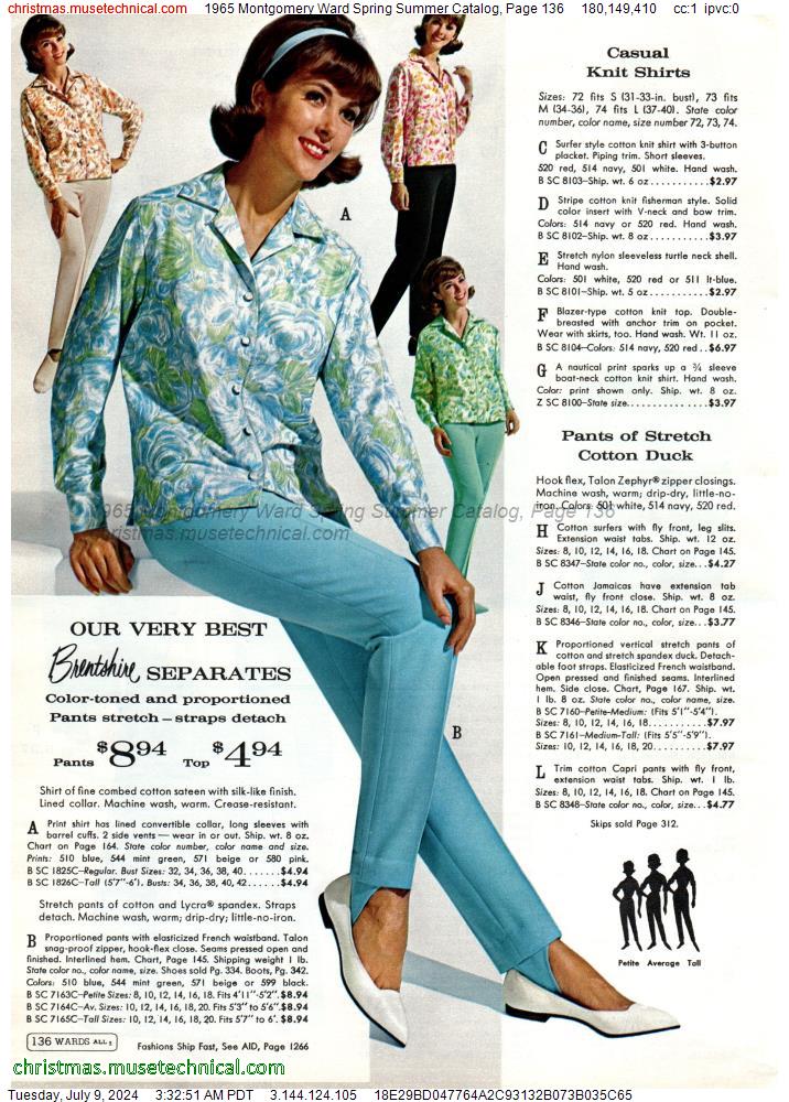 1965 Montgomery Ward Spring Summer Catalog, Page 136