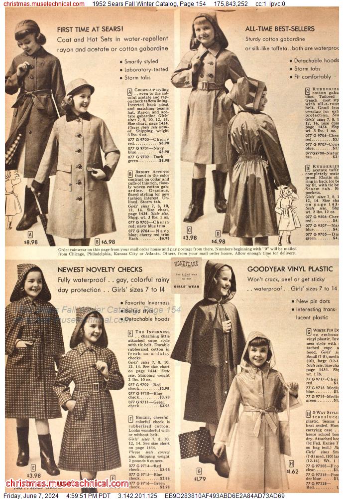 1952 Sears Fall Winter Catalog, Page 154
