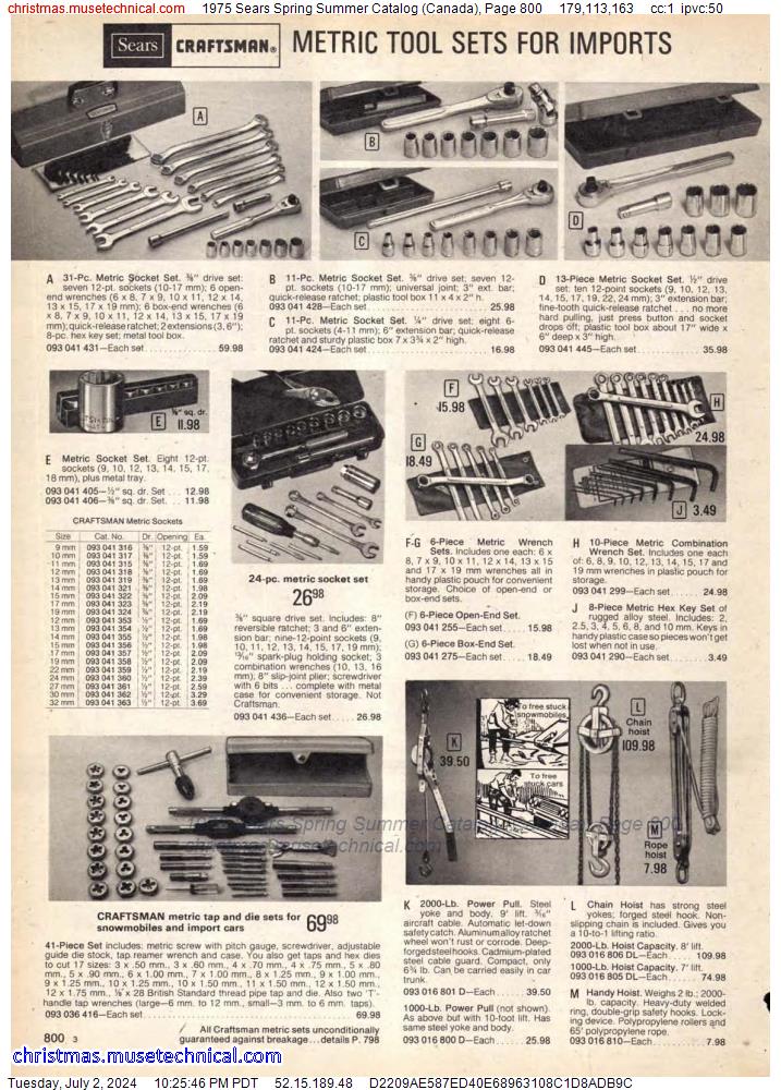 1975 Sears Spring Summer Catalog (Canada), Page 800