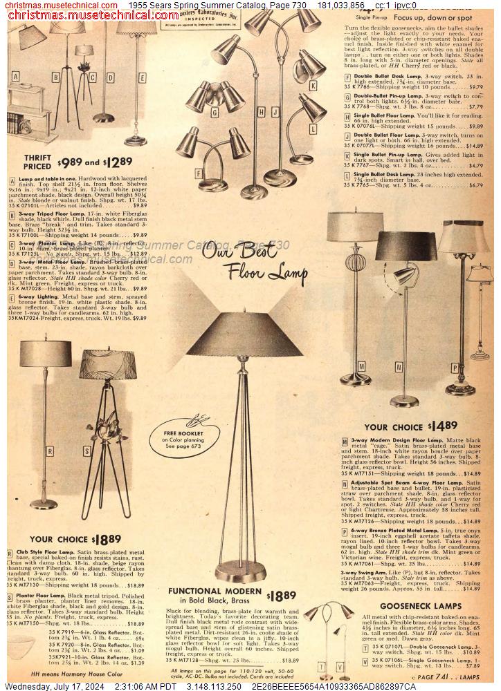 1955 Sears Spring Summer Catalog, Page 730