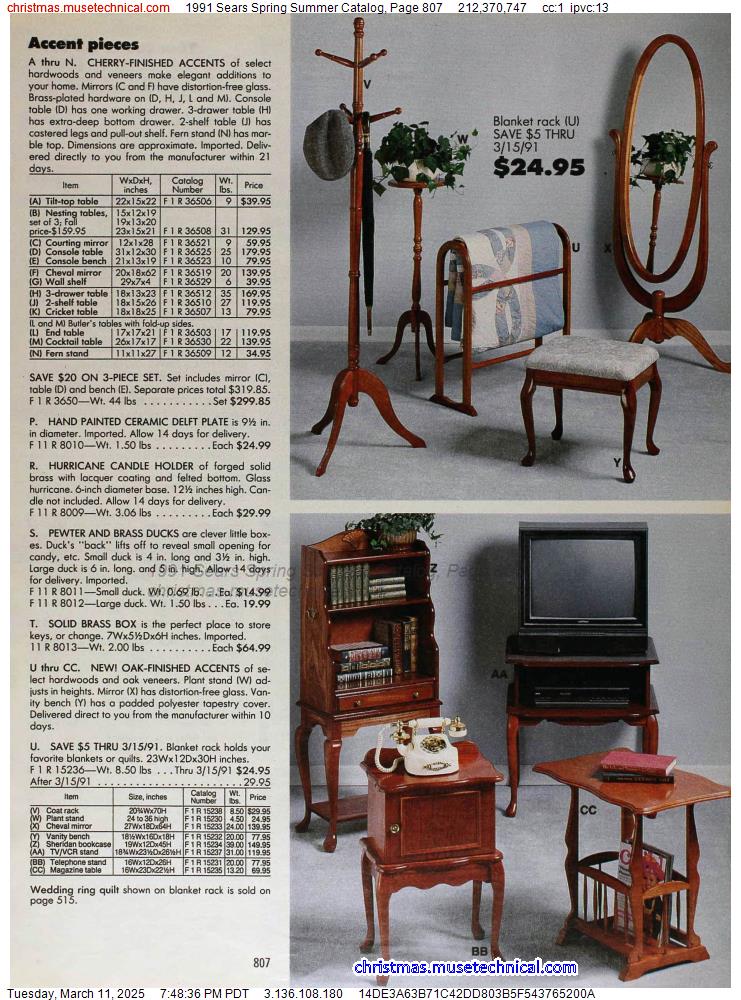 1991 Sears Spring Summer Catalog, Page 807