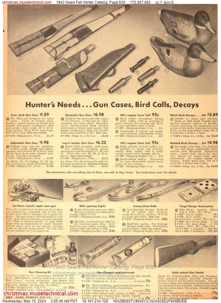 1943 Sears Fall Winter Catalog, Page 630