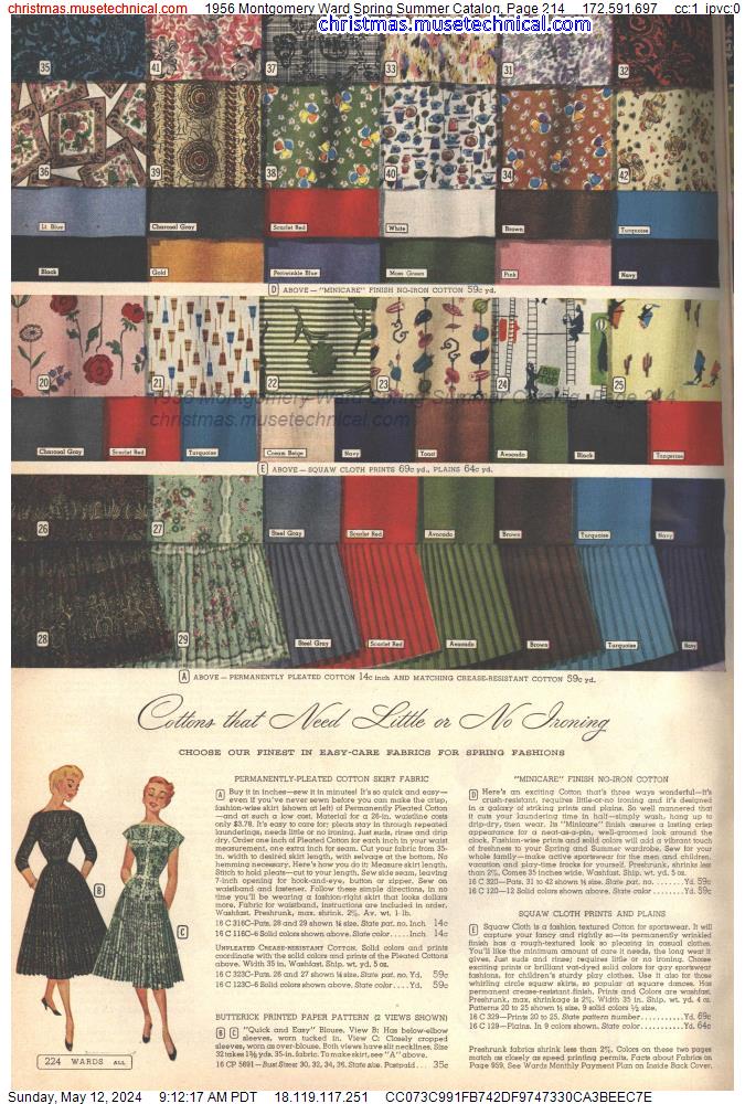 1956 Montgomery Ward Spring Summer Catalog, Page 214