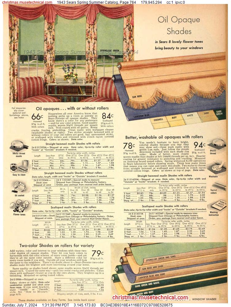 1943 Sears Spring Summer Catalog, Page 764