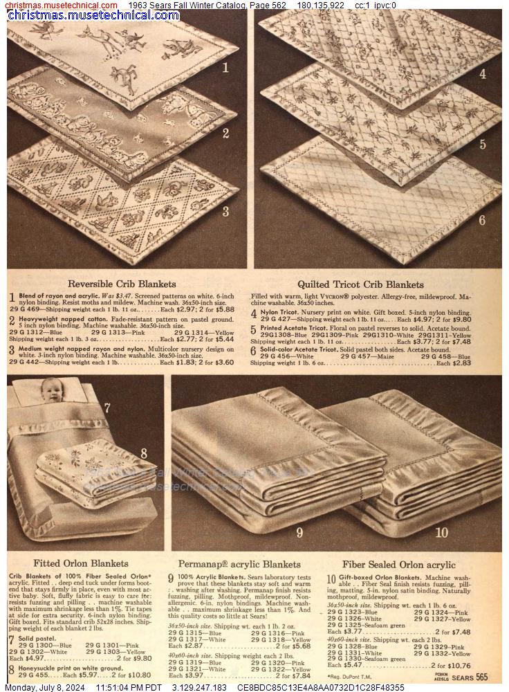 1963 Sears Fall Winter Catalog, Page 562