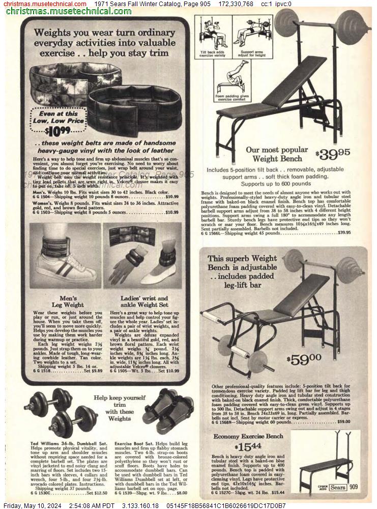 1971 Sears Fall Winter Catalog, Page 905