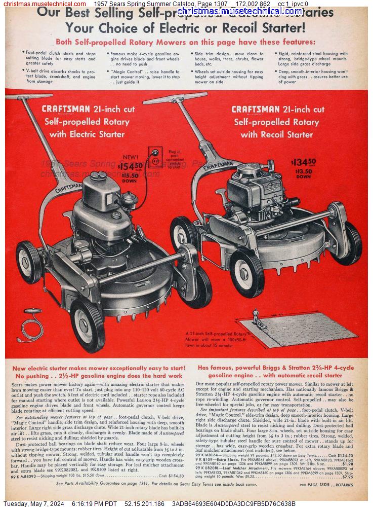 1957 Sears Spring Summer Catalog, Page 1307
