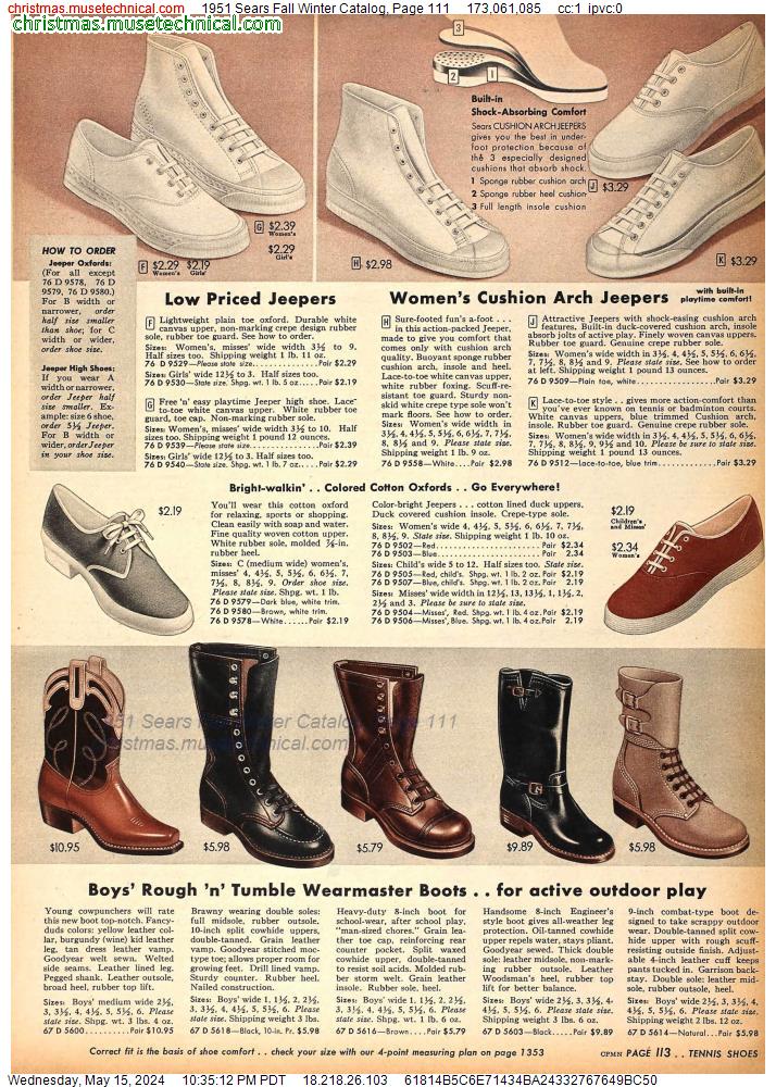 1951 Sears Fall Winter Catalog, Page 111