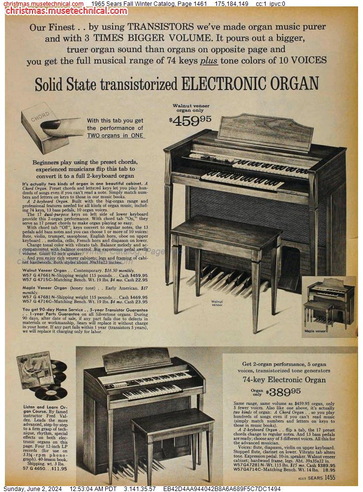 1965 Sears Fall Winter Catalog, Page 1461
