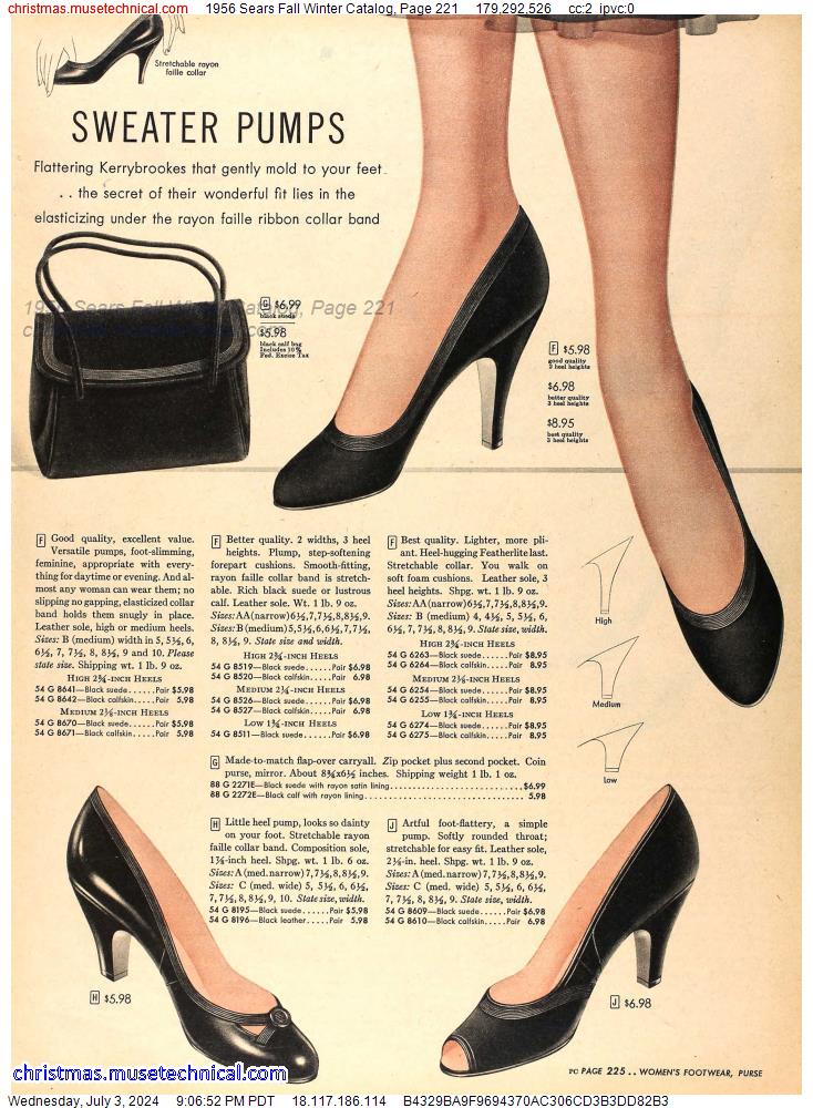 1956 Sears Fall Winter Catalog, Page 221