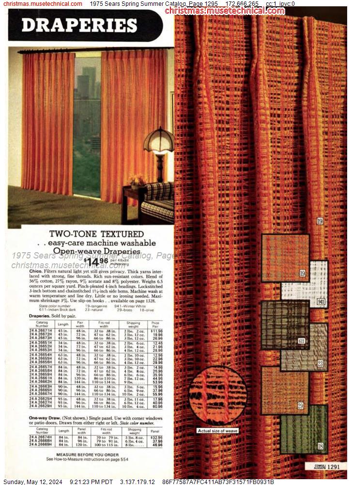 1975 Sears Spring Summer Catalog, Page 1295