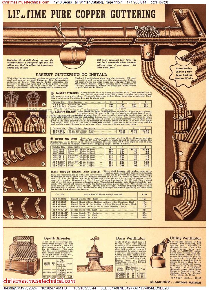 1940 Sears Fall Winter Catalog, Page 1157