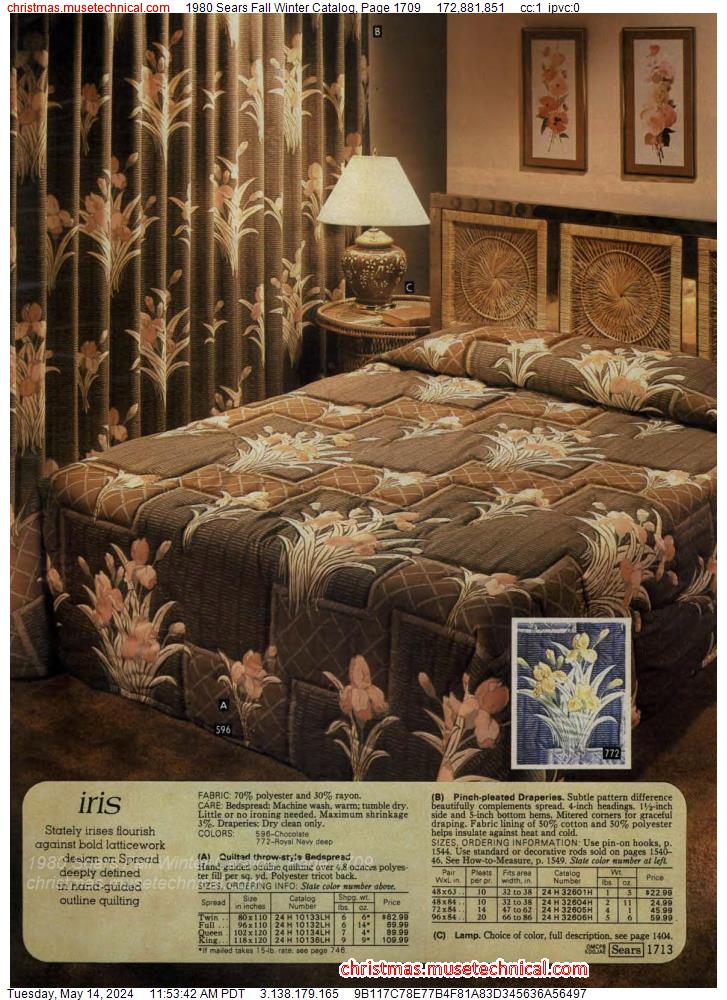 1980 Sears Fall Winter Catalog, Page 1709