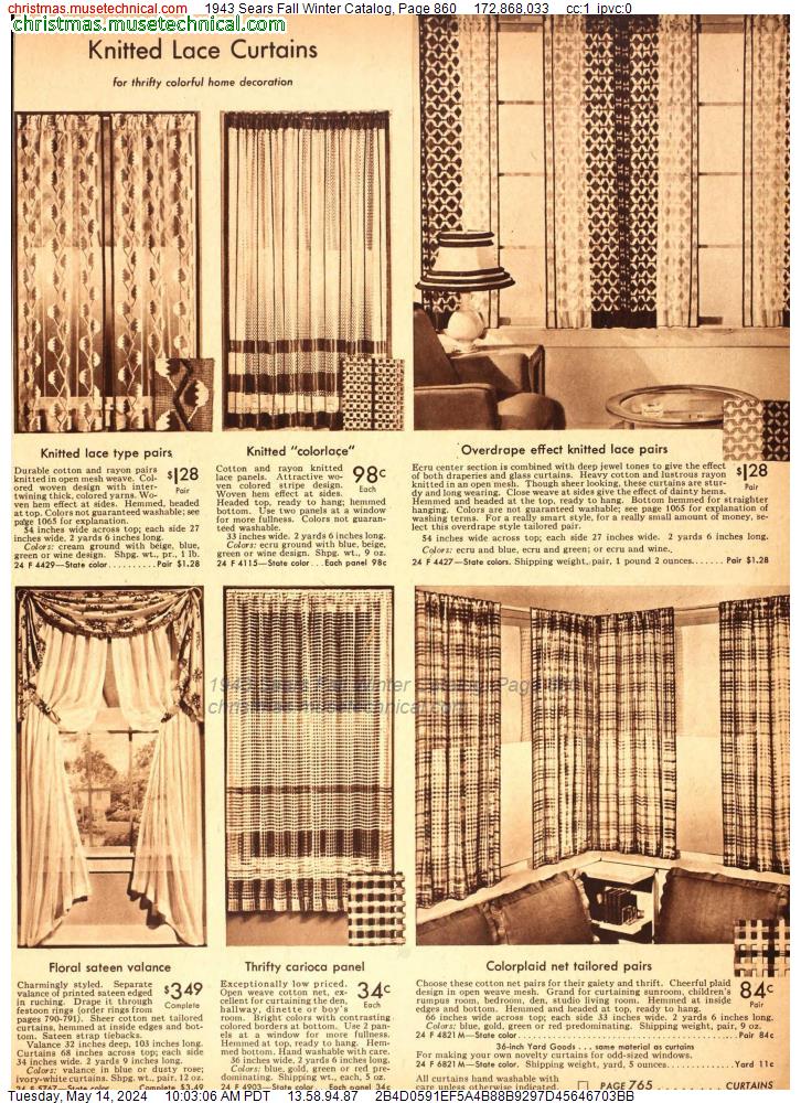 1943 Sears Fall Winter Catalog, Page 860
