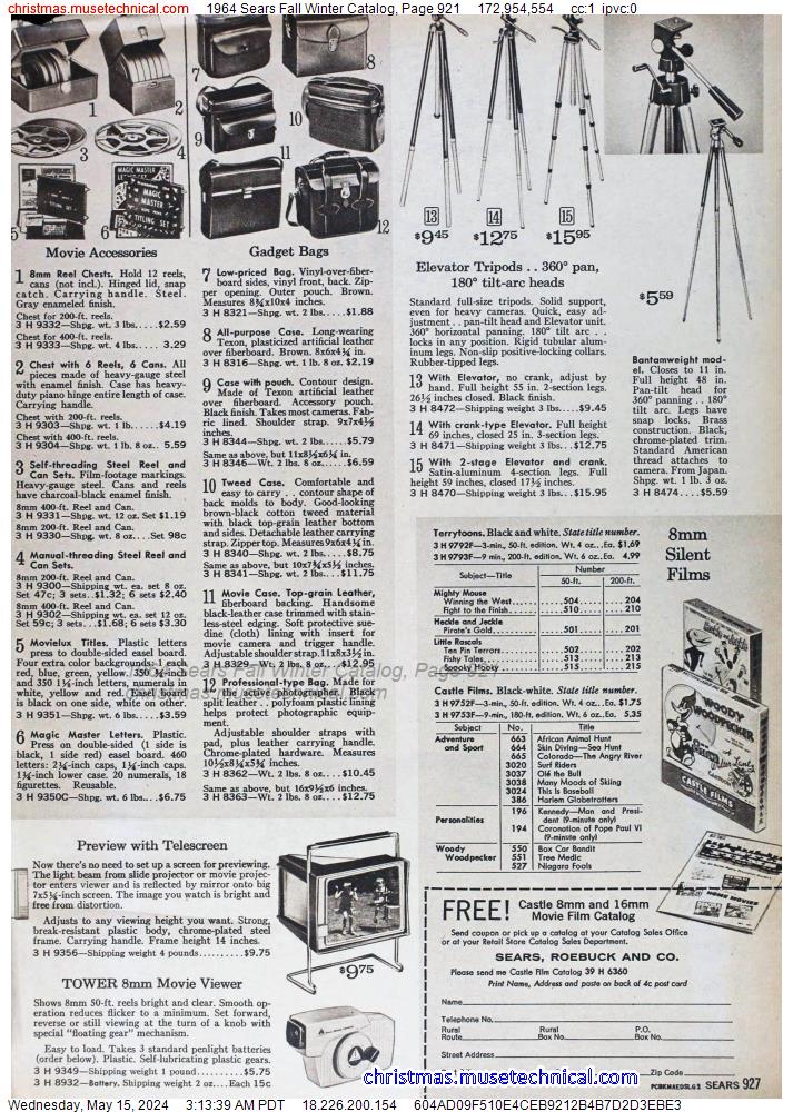 1964 Sears Fall Winter Catalog, Page 921