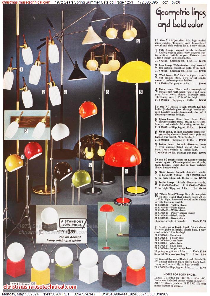 1972 Sears Spring Summer Catalog, Page 1251
