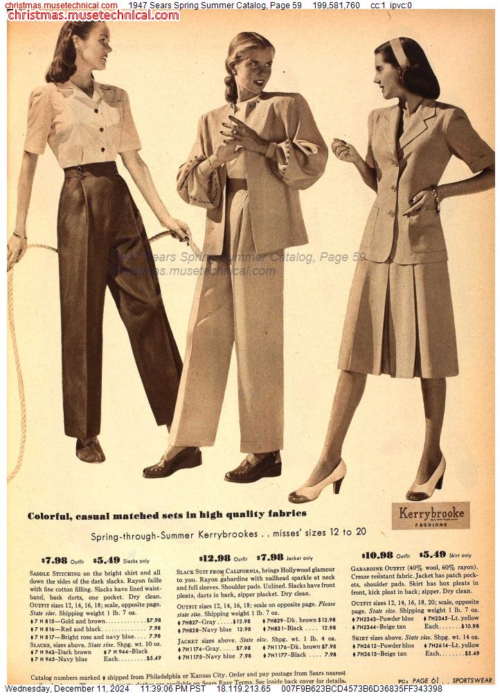 1947 Sears Spring Summer Catalog, Page 59