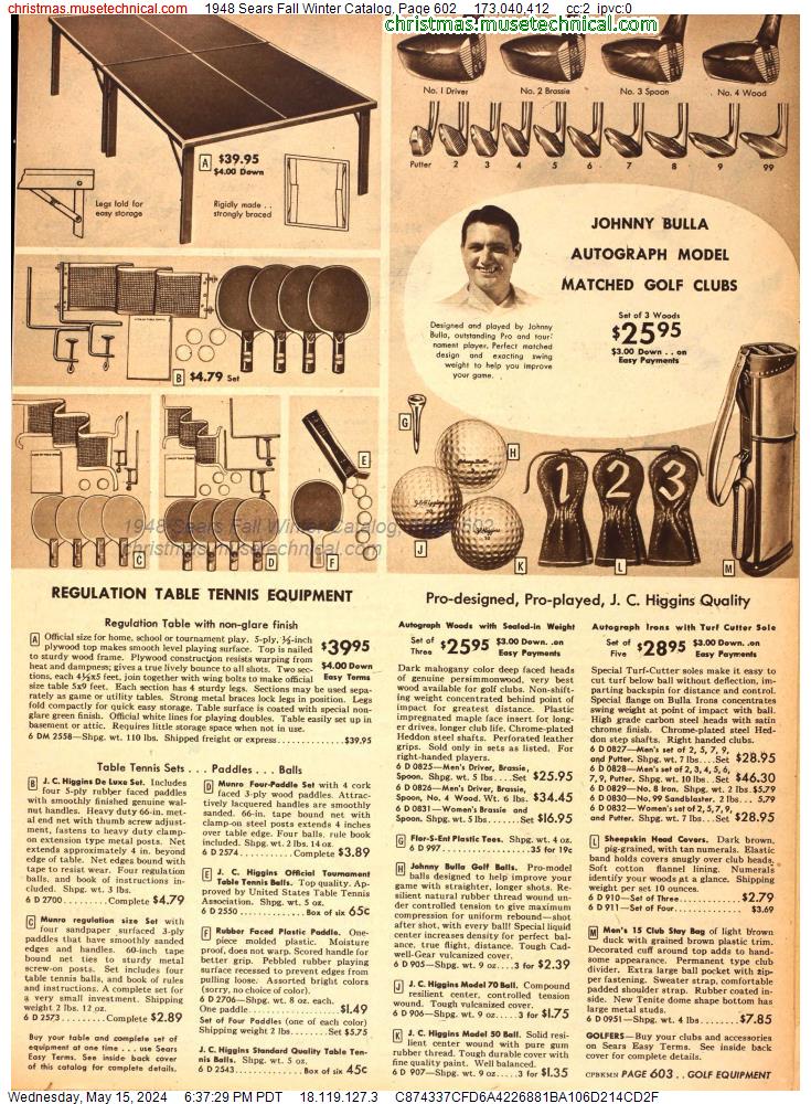 1948 Sears Fall Winter Catalog, Page 602