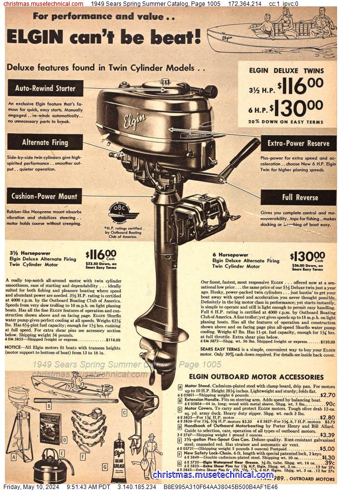 1949 Sears Spring Summer Catalog, Page 1005