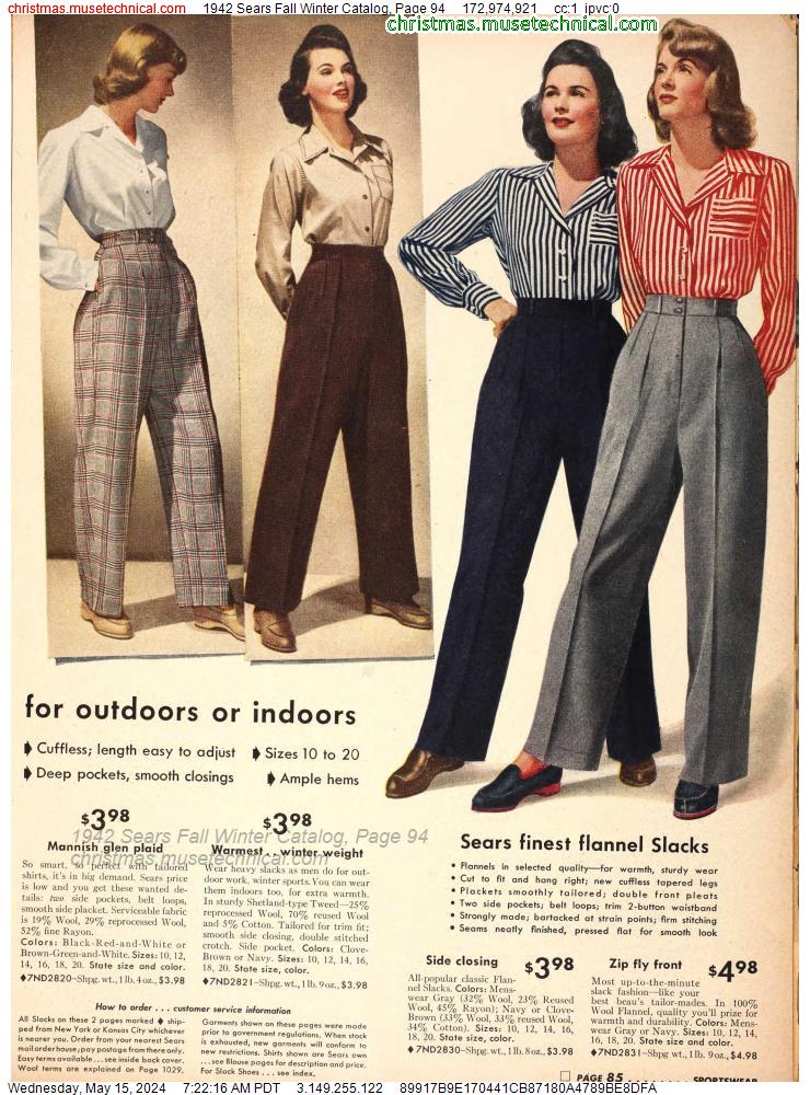 1942 Sears Fall Winter Catalog, Page 94