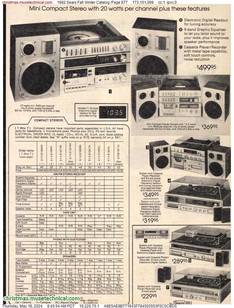 1982 Sears Fall Winter Catalog, Page 877