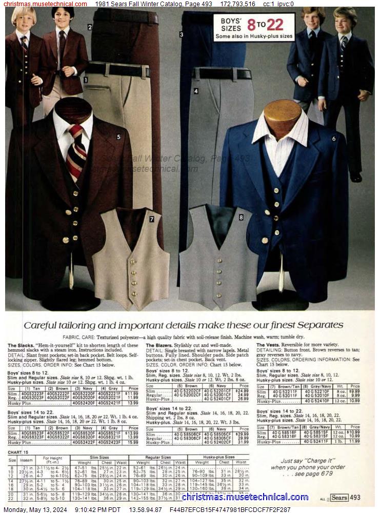 1981 Sears Fall Winter Catalog, Page 493