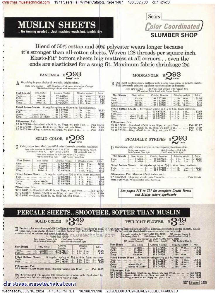 1971 Sears Fall Winter Catalog, Page 1487