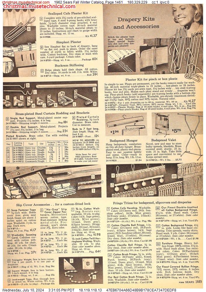 1962 Sears Fall Winter Catalog, Page 1461