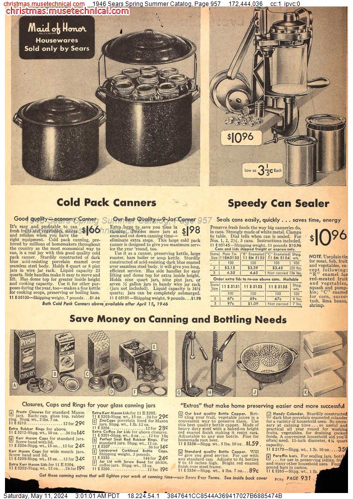 1946 Sears Spring Summer Catalog, Page 957