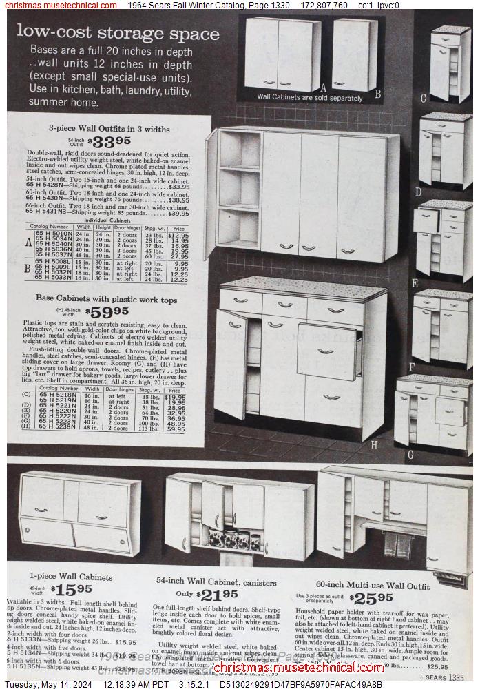 1964 Sears Fall Winter Catalog, Page 1330