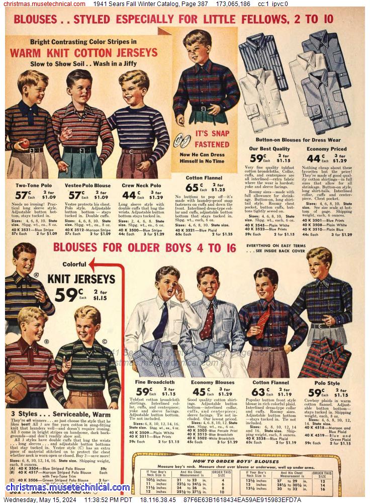 1941 Sears Fall Winter Catalog, Page 387